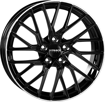 Felgi MONACO GP11 5x112 8x18 ET45 Gloss Black Polished Lip