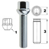 Śruba do felg / kół M14x1.50 kula / K17 – 60 mm