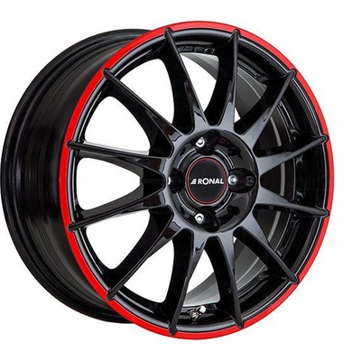 FELGI RONAL R54 4x100 7x17 ET35 Jetblack Red Rim