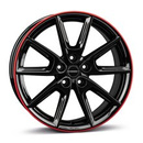 FELGI BORBET LX 5x114.3 8x19 ET50 Black Glossy Rim Red