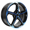 FELGI RONAL R66 5x112 8.5x20 ET45 Jetblack Blue Tinted