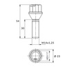 Czarna śruba do felg M14x1.25 30 mm – klucz 17. Stożek
