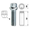 Śruba do felg / kół M15x1.25 kula / K17 – 45 mm