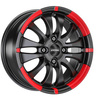 FELGI RONAL R59 4x108 7x16 ET25 Jetblack Matt Red Rim