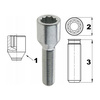 Śruba wąska Torx do kół aluminiowych M12x1,25 - (długa) - Carbonado