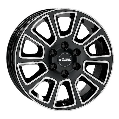 Felgi Rial TRANSPORTER 2 6x130 7.5x18 ET47 Diamond Black Front Polished