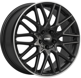 Felgi CMS C25 4x100 7x17 ET38 Gloss Black Polished Lip