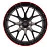 FELGI MAM GT1 9.5x19 5x112 ET30 Matt Black Lip Red