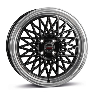 Felgi Borbet B 4x100 7x17 ET38 Black Rim Polished