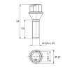 Śruba do felg / kół M12x1.25 stożek / K17 – 33 mm