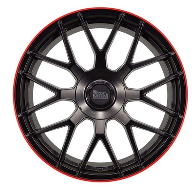 FELGI MAM GT1 8.5x19 5x108/114.3 ET45 Matt Black Lip Red
