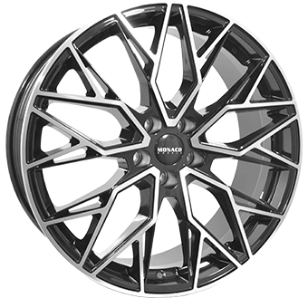 Felgi MONACO GP15 5x108 8x19 ET45 Gloss Black Polished