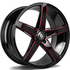 FELGI SEVENTY9 SV-N 5x112 8x18 ET35 Black Glossy Milled Red