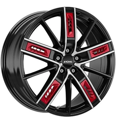 FELGI RONAL R67 RED 5x112 8x19 ET54 Jetblack Front Diamond Cut