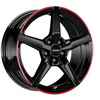FELGI RONAL R69 5x112 7.5x17 ET52 Jetblack Red Rim