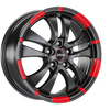 FELGI RONAL R59 5x100 7.5x17 ET38 Jetblack Matt Red Rim