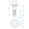 Śruby do oryginalnych felg Peugeot, Citroen M12x1,25 - (płaska podkładka Geomet) - Carbonado