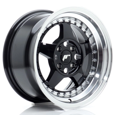 Felgi Japan Racing JR6 15x8 ET25 4x100 Gloss Black w/Machined Lip