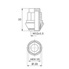 Nakrętki do oryginalnych felg aluminiowych Ford - M12x1,5 - (stożkowa ruchoma podkładka) - Carbonado