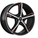 FELGI RONAL R62 Red 5x114.3 7.5x17 ET50 Jetblack Matt Front Diamond Cut