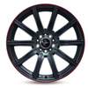 FELGI KESKIN KT16 5x112 9.5x19 ET45 Matt Black Lip Red