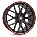 FELGI MAM GT1 9.5x19 5x112 ET30 Matt Black Lip Red