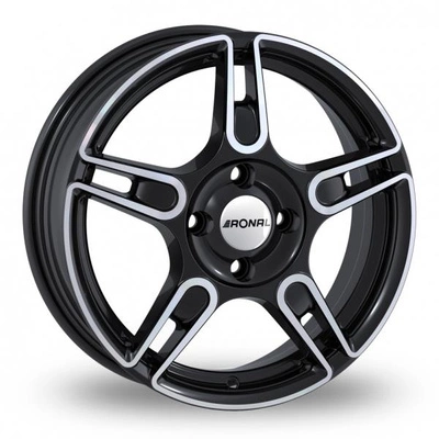 FELGI RONAL R52 5x100 5x14 ET35 Black Front Diamond Cut