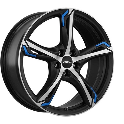 FELGI RONAL R62 Blue 5x108 7.5x18 ET50 Jetblack Matt Front Diamond Cut