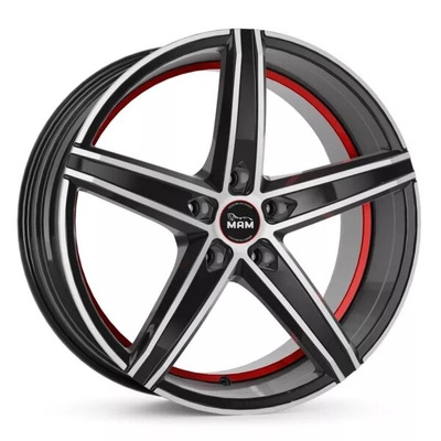 Felgi MAM OX-18 5x108 8.5x19 ET45 Black Front Polish Red Inside