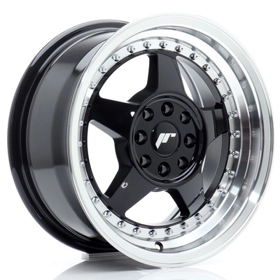 Felgi Japan Racing JR6 15x7 ET25 4x100/108 Gloss Black w/Machined Lip