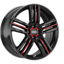 FELGI RONAL R57 4x100 7x17 ET35 Jetblack Red Spoke