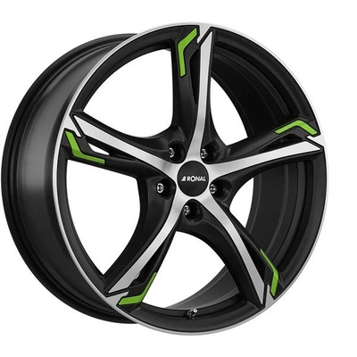 FELGI RONAL R62 Green 5x108 7.5x18 ET50 Jetblack Matt Front Diamond Cut