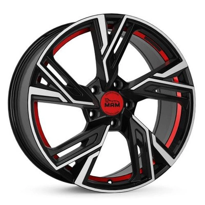 Felgi MAM RS5 4x108 6.5x16 ET37 Black Front Polish Red Inside