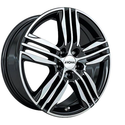 FELGI RONAL R57 5x108 7.5x18 ET50 Black Front Diamond Cut