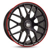 FELGI MAM GT1 9.5x19 5x112 ET30 Matt Black Lip Red