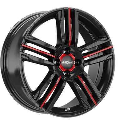 FELGI RONAL R57 4x108 7x17 ET45 Jetblack Red Spoke