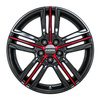 FELGI RONAL R57 5x120 7.5x17 ET45 Jetblack Red Spoke