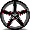 FELGI SEVENTY9 SV-N 5x112 9.5x19 ET38 Black Glossy Milled Red