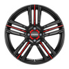 FELGI RONAL R57 4x100 7.5x18 ET35 Jetblack Red Spoke