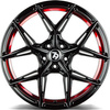 Felgi SEVENTY9 SCF-B 5x108 8x18 ET45 Black Glossy Red Inner Lip