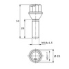 Czarna śruba do felg M14x1.5 28 mm – klucz 17. Stożek