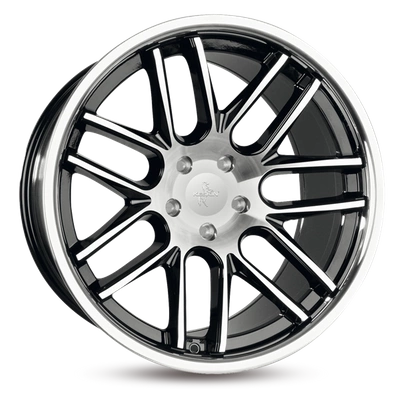 FELGI KESKIN KT14 5x112 8.5x20 ET30 BLACK FRONT POLISH STEEL LIP