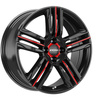 FELGI RONAL R57 4x100 7.5x18 ET35 Jetblack Red Spoke