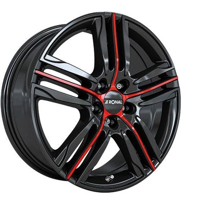 FELGI RONAL R57 5x110 7.5x19 ET38 Jetblack Red Spoke
