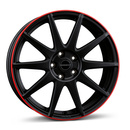 Felgi Borbet GTX 5x114.3 8x19 ET50 Black Matt Rim Red