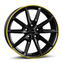 Felgi Borbet LX18 5x112 8x18 ET48 Black Matt Rim Yellow