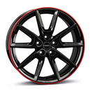 Felgi Borbet LX18 5x114.3 8x18 ET48 Black Glossy Rim Red