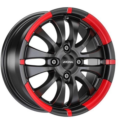 FELGI RONAL R59 4x100 7x16 ET38 Jetblack Matt Red Rim