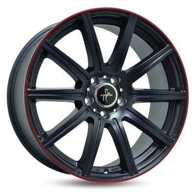 FELGI KESKIN KT16 5x112 9.5x19 ET45 Matt Black Lip Red