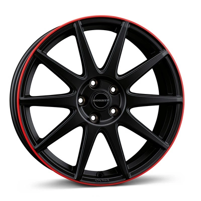 Felgi Borbet GTX 5x114.3 8x19 ET50 Black Matt Rim Red
